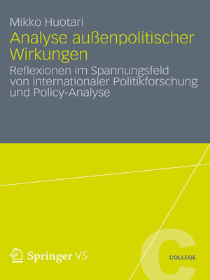 cover image of Analyse außenpolitischer Wirkungen